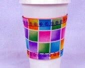 Items similar to Fabric cozy cup, Drink sleeve, Fabric Coffee sleeve, Eco-friendly, cozy cup ...