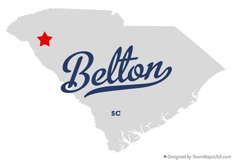 Map of Belton, SC, South Carolina