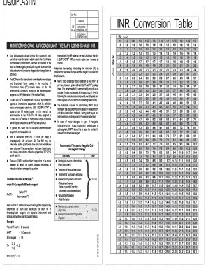 Pt Inr Range Chart: Complete with ease | airSlate SignNow