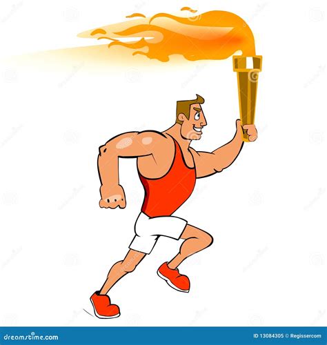 Male Runner With Torch Royalty Free Stock Photo - Image: 13084305