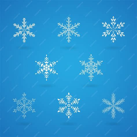 Premium Vector | White abstract icons of snowflake crystals