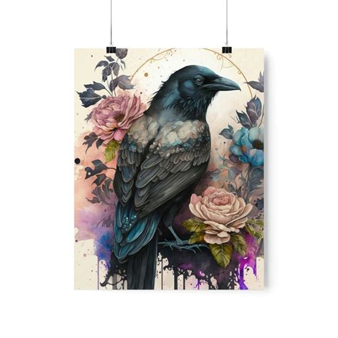 Crow Art Print Bird Art Art Print Crow Art Crow Bird - Etsy