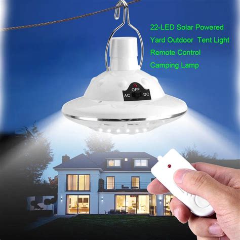 Remote Control Solar Lamp 22 LED Hooking Camp Garden Lighting Outdoor ...