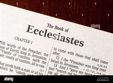Macro photo of title page of the book of Ecclesiastes Stock Photo - Alamy
