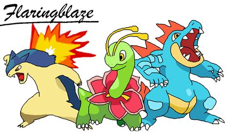 Johto Starters - Fully Evolved by FlaringBlaze on DeviantArt