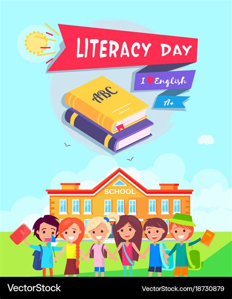 Literacy day poster Royalty Free Vector Image - VectorStock