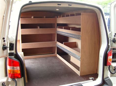 VW T5 SWB - Bulkhead and offside shelving with loadlok to secure cargo ...