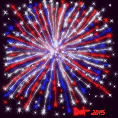 Patriotic Fireworks Digital Art by Dotti Hannum