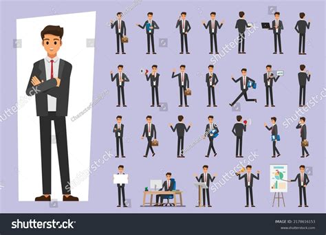 Cartoon Business Man Wear Suit Character Stock Vector (Royalty Free) 2178616153 | Shutterstock