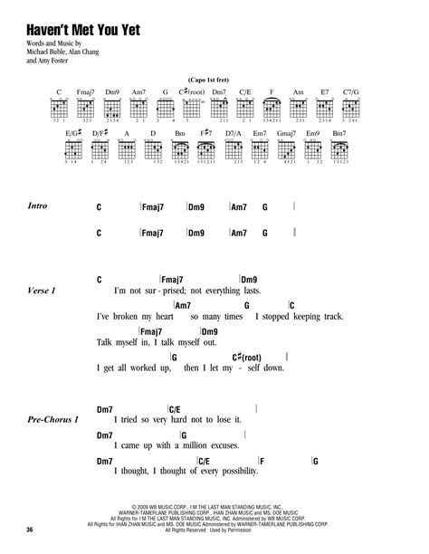 Haven't Met You Yet by Michael Buble - Guitar Chords/Lyrics - Guitar ...