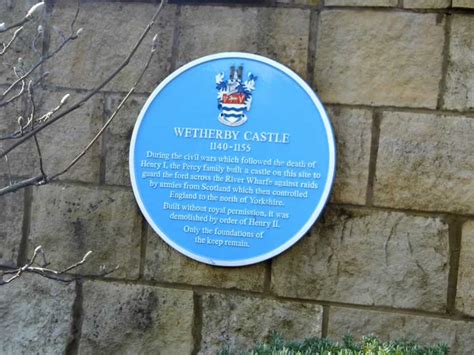 Wetherby Castle Picture 2 Blue Plaque at Site of Garth Leeds West ...