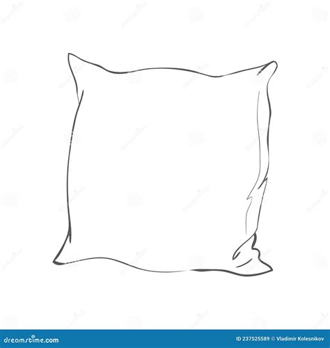 Sketch Vector Illustration of Pillow, Art, Pillow Isolated, White Pillow, Bed Pillow Stock ...