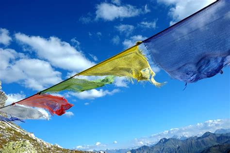 Prayer Flags Blowing In The Wind Stock Image - Image of buddha, pilgrim ...