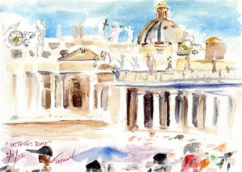 Saint Peters Rome Italy Painting by Valerie Freeman - Fine Art America