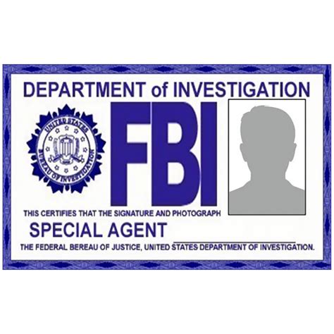 Fbi Id Card Template Free - Printable Form, Templates and Letter