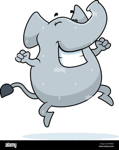 A happy cartoon elephant jumping and smiling Stock Vector Image & Art - Alamy