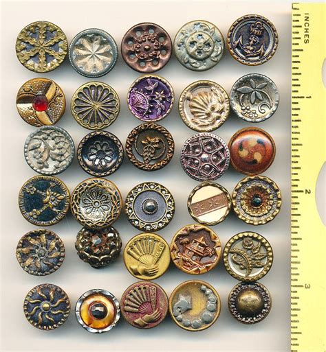 30 Antique Metal Buttons lot#2 - 1850's - 1890's | Antique buttons ...