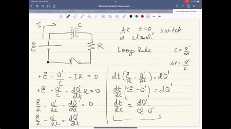 Derivation of equations for a charging and discharging capacitor - YouTube