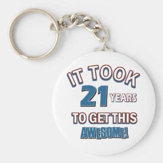 21 Birthday Keychains | Zazzle