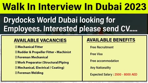 Drydocks World Job Vacancies in Dubai 2023 | Walk In Interview | Urgent Recruitment - GluJob.com