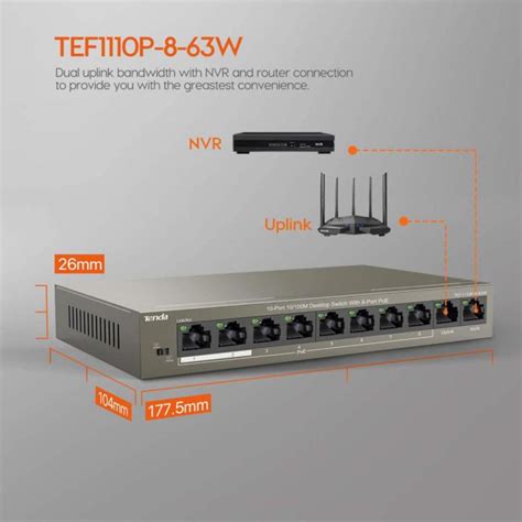 8 Ports POE Switch For IP Cameras, Fast POE Switch, 10 Ports Switch, 8 ...