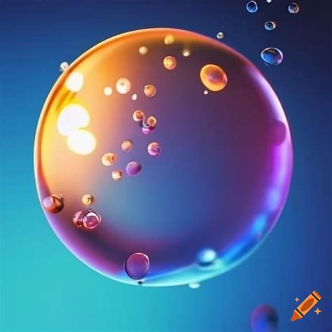 Vibrant bubbles floating in water
