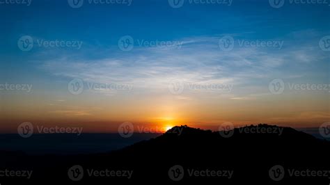 Beautiful sunrise landscape on the mountain of thailand. Golden and ...