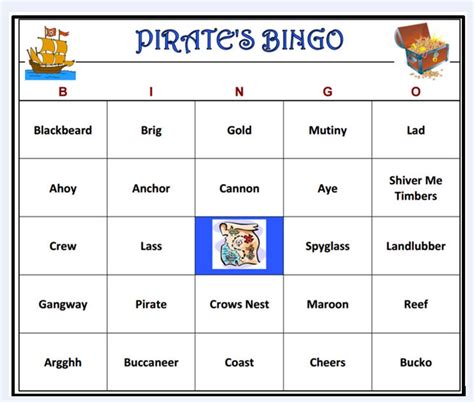 Pirate Party Bingo Game 60 Cards Pirate Theme Bingo Words - Etsy