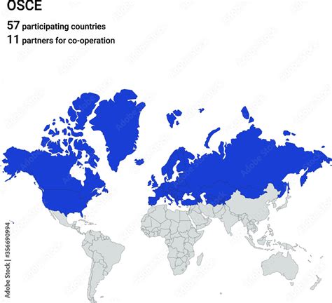 Map of world with OSCE countries Stock Vector | Adobe Stock