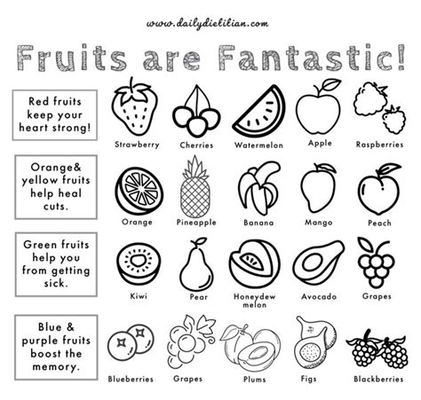 Fruit And Vegetable Printable Coloring Pages