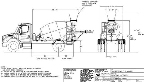 Concrete Mixer Truck Dimensions - រូបភាពប្លុក | Images