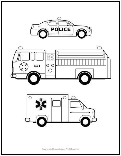 Rescue Vehicles Coloring Pages - Hannah Thoma's Coloring Pages