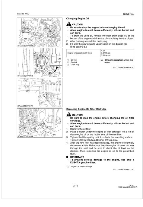 Kubota Tractor MX5100 Workshop Manual