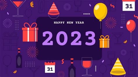 Download free Colorful Flat New Year Zoom Background