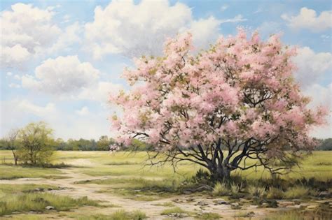 Premium AI Image | Spring tree garden painting