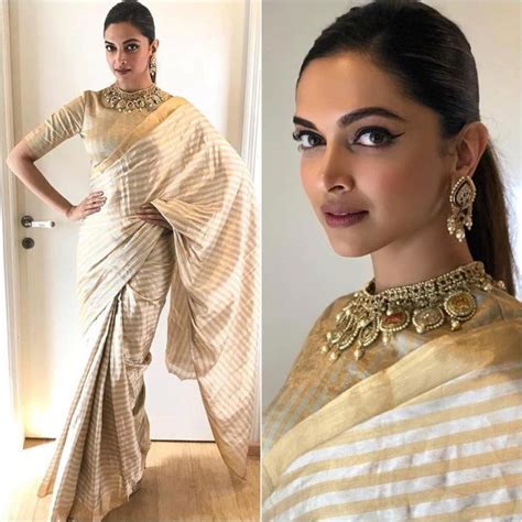 Deepika Padukone in Saree - Saree Trends 2020 - HeSheAndBaby.com