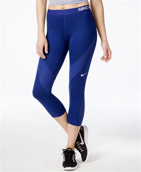 Lyst - Nike Pro Hypercool Dri-fit Capri Leggings in Blue