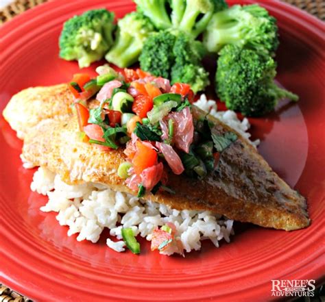 Sweet and Spicy Swai Fillets with Citrus Salsa | Renee's Kitchen Adventures