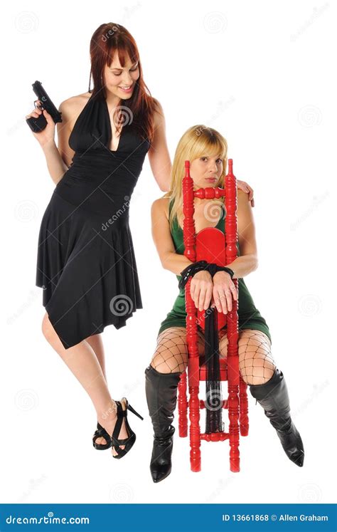 Woman With Gun And Hostage Royalty Free Stock Photos - Image: 13661868