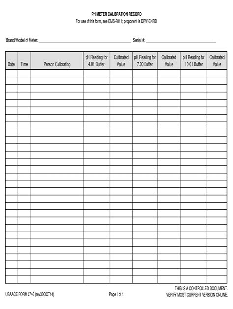 Ph meter calibration log sheet: Fill out & sign online | DocHub