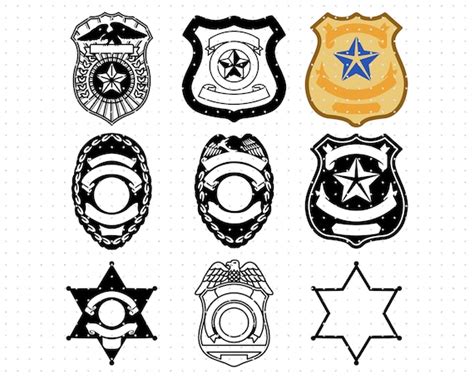 Police Officer Badge Svg Dxf Eps Png Clipart as Cut File - Etsy