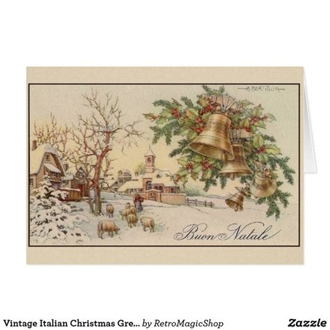 Vintage Italian Christmas Greeting Card | Zazzle.com | Italian christmas greetings, Custom ...