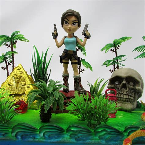 Buy TOMB RAIDER Lara Croft Deluxe Birthday Cake Topper Set Featuring ...