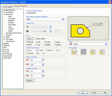 Document Properties > Dimensions > Chamfer - 2010 - SOLIDWORKS API Help