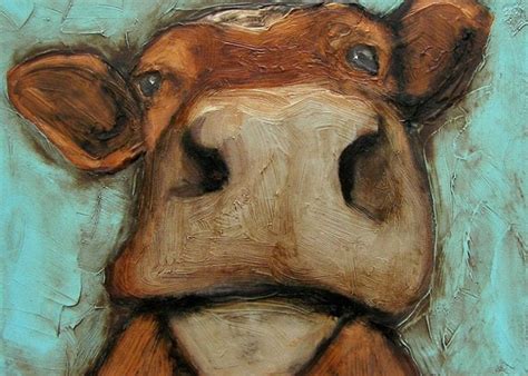 The Cownt ACEO COW Animal Farm Folk Art Giclee print from