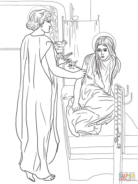 Annunciation of Mary coloring page | Free Printable Coloring Pages