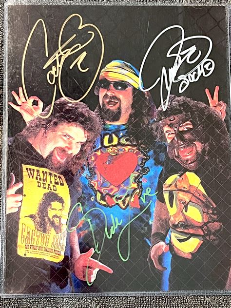 Triple signed: Cactus Jack, Dude Love, & Mankind (& Socko 🧦) 😂 : r/Autographs