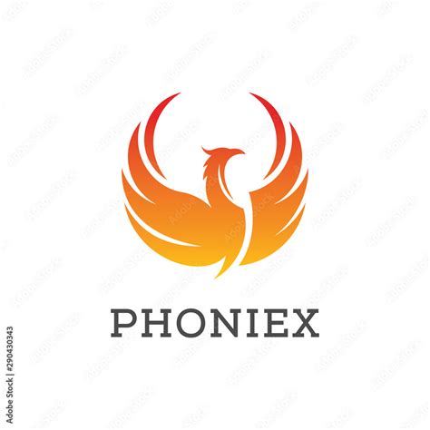 Phoenix, bird, fire, fly, Circle emblem symbol icon vector logo design ...