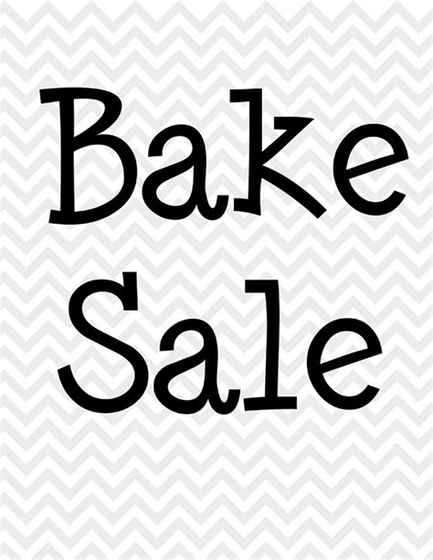 Black and White Chevron Bake Sale Sign | Bake Sale Flyers – Free Flyer Designs