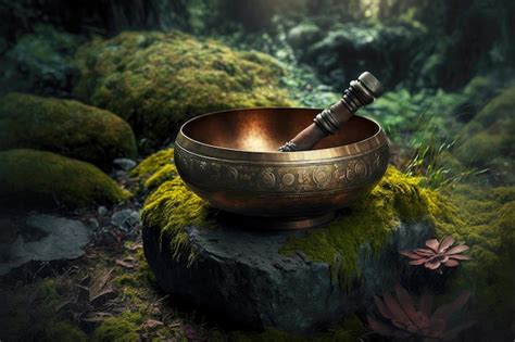 Premium Photo | Tibetan singing bowl for meditation in nature